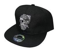 beybey Snapback cap with skull pattern cool design for a great look - Black - One size