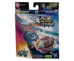 Beyblade Burst QuadStrike Dual Pack, Pack of 2 Gambit Dragon D8 and Ambush Achilles A8 8+ Years, Includes 2 Beyblade Burst Spinners and Instructions in French