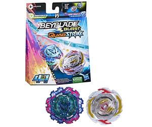 Beyblade Burst QuadStrike Dual Pack, Pack of 2 Gambit Dragon D8 and Ambush Achilles A8 8+ Years, Includes 2 Beyblade Burst Spinners and Instructions in French