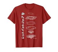 Beyblade Schematic White T-Shirt, Men, Cranberry Red, X-Large