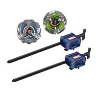 Beyblade X and Marvel Collab, Doctor Doom 0-80LO vs. Mister Fantastic 9-65A, 2 Takara Tomy Battling Tops Game Toys, 2 launchers, Marvel Toys, Ages 8+
