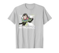 Beyblade X Multi Nana-IRO Logo T-Shirt, Men, Silver Grey, XX-Large