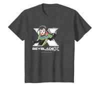 Beyblade X Multi Nana-IRO Logo T-Shirt, Youth, Dark Heather Grey, Large