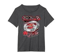 Beyblade X Pro Blader Robin Let It Rip T-Shirt, Women's Plus, Dark Heather Grey, 2X