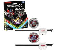 Beyblade X Transformers Collab Optimus Prime 4-60P vs. Megatron 4-80B Multipack Set with 2 Tops & 2 launchers; Battling Top Toys for 8 Year Old Boys &