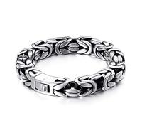 Beydodo Bracelet Chain for Women, Bracelet Men Stainless Steel 9 inch Byzantine Chain Bracelet 13mm Width