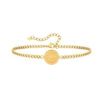 Beydodo Mens Stainless Steel Bracelet, Chain Bracelets Bangle Adjustable Curb Chain with Compass, 7 inch Length and 2 inch Extender, 3mm Width, Hip Hop Jewellery