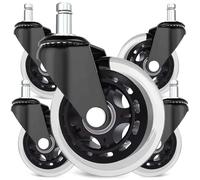 BEYEE Office Chair Wheels - Replacement Rubber Wheels - Universal Fit 3 Inch Casters, Heavy-Duty Chair Casters, Noise Free, Fits 98% Chair, for All Floor (Set of 5)