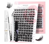 BEYELIAN Lash Clusters Kit, Lash Extension Kit with Fluffy 3D Lash Clusters, Lash Bond and Seal, Lash Remover, Lash Applicator, Volume Reusable Individual Lashes Kit 10-16mm (D11)
