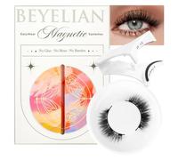 BEYELIAN Magnetic Eyelashes with Applicator, No Glue No Remover Needed, Lightweight Reusable Magnets, False Eyelashes Kit, Easy to Wear and Remove (1 Pair, Y02)
