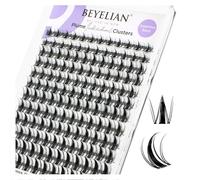BEYELIAN Manga Lash Clusters 144 Pcs Spikes Anime Lashes Cluster Natural Cluster Eyelash Extensions Wispy Spiky Fairy Individual Lashes DIY Lash Extensions Wet Look Black Band (D06)