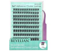 BEYELIAN Self Adhesive Eyelashes Clusters 120Pcs, D Curl 10-16mm Pre Glued Eyelashes, Press On Lashes with Tweezer No Glue Needed DIY Lash Cluster Kits H10