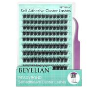 BEYELIAN Self Adhesive Eyelashes Clusters 120Pcs, D Curl 10-16mm Press On Lashes with Tweezer, Pre Glued Eyelashes No Glue Needed DIY Lash Cluster Kits H15