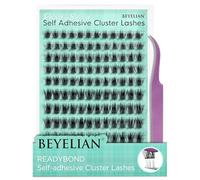 BEYELIAN Self Adhesive Eyelashes Clusters 120Pcs, D Curl 10-16mm Press On Lashes with Tweezer, Pre Glued Eyelashes DIY Lash Cluster Kits H16