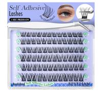BEYELIAN Self Adhesive Lash Clusters Eyelashes, Press-on Lashes 10-16mm, Pre Glued Eyelashes Individual Lash Extension Kit with Lash Tweezer