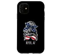 Beyer AZ Messy Hair Bun Ribbon Sunglasses Design Case for iPhone 11