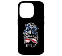 Beyer AZ Messy Hair Bun Ribbon Sunglasses Design Case for iPhone 14 Pro