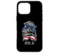 Beyer AZ Messy Hair Bun Ribbon Sunglasses Design Case for iPhone 16 Pro Max