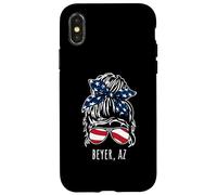 Beyer AZ Messy Hair Bun Ribbon Sunglasses Design Case for iPhone X/XS
