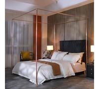 Beyeutao Bed Canopy Frame Rose Gold Bed Frame Aluminum Alloy Mosquito Net King Size Frame Post Bracket Four Poster Frame Play Tent Frame Easy to Install.