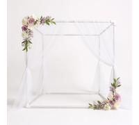 Beyeutao Photo Backdrop Stand W7.2 x L7.2 x H7.2 FT Square Banner Stand White Backdrop Support Kit Adjustable Pipe and Drape Background Frame for Birthday Party Video Studio