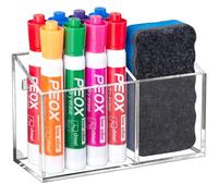 BEYGORM Magnetic Dry Erase Marker Holder for Whiteboard,Non-slip Acrylic Magnet Pen Holder for Fridge Refrigerator,Locker Organizer for Work,Locker Accessories,Pencil Cup for Desk,Marker Organizer
