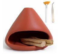 BEYLAB Clay Sculpture Palo Santo Holder - Ceramic Incense Burner for Wood Sticks, Sage, Cone Incense Energy Purifying Smudge Bowl Dish Handcrafted Gift for Meditation and Aromatherapy Courses - orange