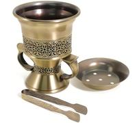 BEYLAB Frankincense Incense Burner, Incense Censer, Bakhoor Burner, Charcoal, Burner with Handle Tongs for Yoga, Spa Aromatherapy (Bronze)