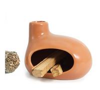 BEYLAB Modern Palo Santo Holder - Ceramic Incense Burner for Wood Sticks, Sage, Cone Incense - Energy Purifying Smudge Bowl Dish - Handcrafted Gift for Meditation and Aromatherapy Courses(Brown)