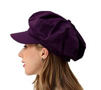 BEYLRZID Womens Newsboy Cap Summer Beret Cap- 100% Cotton 8 Panels Vintage Cabbie Hat- Octagonal Visor Cap for Women Girls Ladies Gift, Purple, Medium