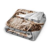 Beynepe Highland Cow Blanket Cute Farmhouse Cow Print Plush Throw Blankets Soft Cozy Fleece Warm Farm Animal Bedding Blanket Gifts for Girls Kids Couch Travel 60''X80''