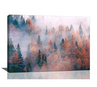 Beynepe Large Wall Art Foggy Forest Tree Wall Decor for Living Room Nature Landscape Pictures Mist Scenery Paintings Canvas Prints Modern Home Artwork Decoration for Bedroom Office Framed 16x24 in