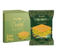 Beyoğlu Dubaco Duo Pistachio Chocolate Wafer Bars (24 x 36g) - Dubai Style Kadayif & Pistachio Chocolate Snack, Crispy Wafer with Creamy Filling