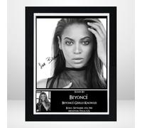 Beyonce Black & White Signed Autograph Photo Print Poster Mounted Wall Art (10x12) Actor Artwork for Home & Office Decor Gift