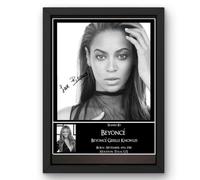 Beyonce Black & White Signed Autographed Print Poster Black Framed Mounted Wall Art (10x12) Actor Artwork for Home & Office Decor Gift