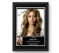Beyonce Signed Autographed Print Poster Black Framed Mounted Wall Art (10x12) Actor Artwork for Home & Office Decor Gift