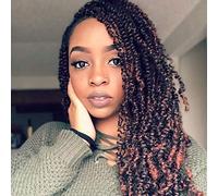 Beyond Beauty 3Packs Spring Twist Crochet Hair Ombre Colors, Bomb Twist Synthetic Braiding Hair Extensions Low Temperature (3Packs-12Inch, T1B-350)
