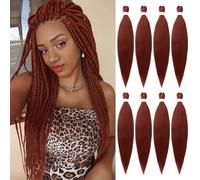 Beyond Beauty 8 Packs Black Pre Stretched Braiding Hair Synthetic Yaki EZ Braiding Coi Leray Braids Knotless Braiding Hair Extensions Pre Stretched Hot Water Setting Crochet Braids 26Inch(#350)