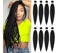 Beyond Beauty EZ Braid Pre Stretched Braiding Hair 8Packs-26inch Professional Yaki Texture Synthetic Hair(#1B)