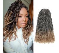 Beyond Beauty Ombre Passion Twist Hair 12Inch 6Packs Water Wave Crochet Hair for Butterfly Locs Crochet Braids Pre-Looped Long Bohemian Hair Extensions For Braiding Hair