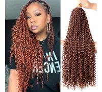 Beyond Beauty Water Wave Crochet Hair - 24Inch 6Pack Copper Red Passion Twist - Pre-Looped Long Bohemian Crochet Braids - Synthetic Curly Hair Extensions For Black Woman