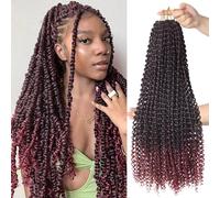 Beyond Beauty Water Wave Passion Twist Crochet Hair 24inch 6packs Pre Looped Long Bohemian Crochet Braids for Black Woman Ombre Passion Twist Crochet Hair Synthetic Curly Hair Extensions