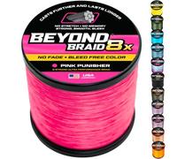 Beyond Braid Braided Fishing Line -Super Strong - Abrasion Resistant - Pink Punisher 8 Strand - 150 Yards 10LB