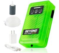 Beyond Braid Rechargeable Live Bait Aerator for Bait Buckets | Portable 4-speed bubbler, XL air stone, glow-in-the-dark housing, water-resistant seal, 36-hour USB-C power