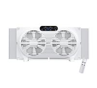BEYOND BREEZE Twin Window Fan with Reversible Airflow and Intruder Alarm, 9-Inch Window Fan with Remote Control and 3 Speeds, Expandable Window Exchaust Fans for Home Bedroom