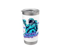 Beyond Cyberspace - Astronaut & Skull Sci-Fi Cyberpunk Stainless Steel Insulated Tumbler