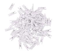 Beyond Dreams® 100 Mini Wooden Pegs | White Clips as Hangers for Craft Photos Clothes | Photo Clip Decoration | Clipboard Crafts as Party Decor | Picture String Display Holder