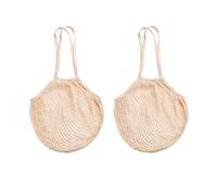 Beyond Gourmet HIC Kitchen Reusable French Market Bags, All-Natural Unbleached Cotton, Set of 2, Tan