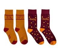 Beyond Happy 2 Pairs Scotland Buckfast Drink Socks - Unisex, Cotton Rich Novelty Bucky Socks, UK 7-11 - Two Pair Set