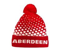Beyond Happy Aberdeen Red and White Ski Bobble Hat - Stylish Winter Beanie for The Dons Football Supporters - Ultimate Comfort and Warmth
